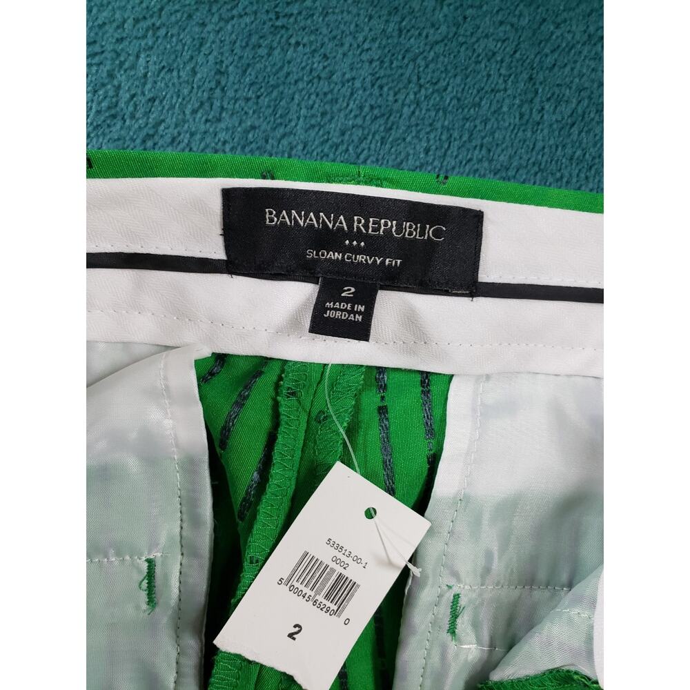 Banana Republic Pants Size 2 Womens Green Mid Rise Ladies Sloan Curvy NWT - Picture 3 of 13